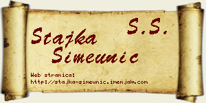 Stajka Simeunić vizit kartica